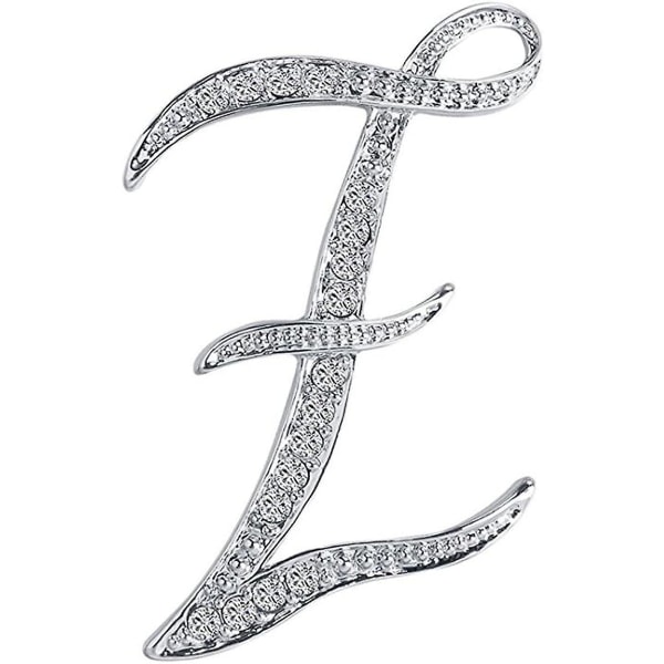 A-z Initial Letters Brosje For Damer,sølvbelagt metall Rhinestone Clear Aaa+ Crystal Lapel Pin Brosjer1stk,wz-1126 (FMY)