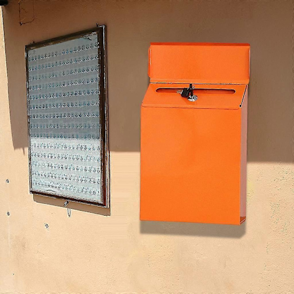 Väggmonterad brevlåda med lås, kommentarsfack, betalningshållare (FMY) Orange