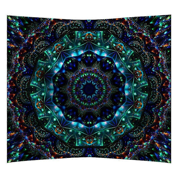 Mandala Gobelin Abstrakt Print Vægophæng Tæppe Sengetæppe Soveværelsesindretning (FMY) 150x130cm
