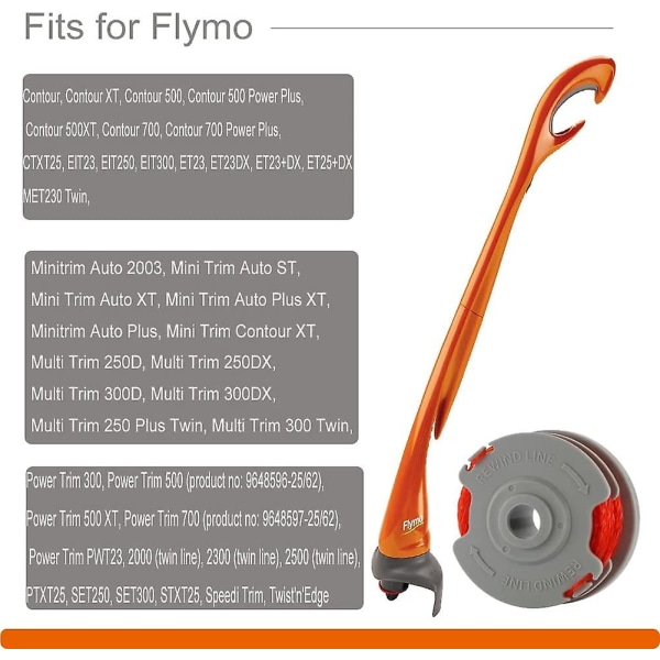 Plænetrimmer line spoler til Flymo Fly021 (længde 11m Diameter 1,5 mm) Nylon Line spoler Line Cutter (flymo Fly021, 4 stk.)