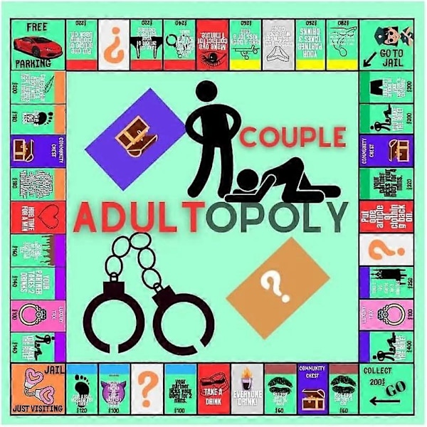 Parspel för Par, Par Adult Opoly Brädspel, Dejtkvällsideér, Intimitetskortlek för Par, Sovrumsspel för Par, Relation (FMY) 1pc