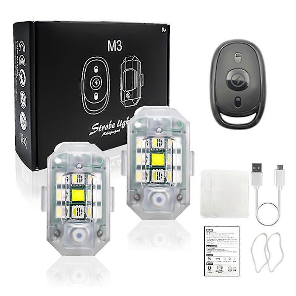 Langallinen Langaton LED-Stroboskoolivalo, 7 Väriä Stroboskoolivalot USB-Lataus, Langaton LED-Stroboskoolivalo (FMY) color02 Two lights with remote control