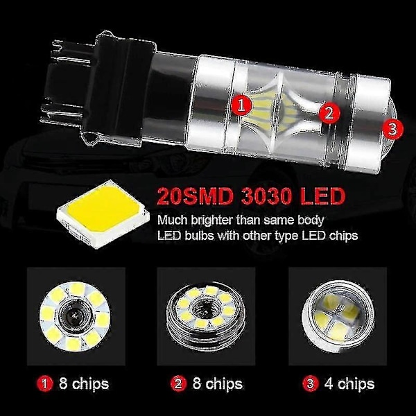 2 kpl Canbus Jeep Grand Cherokee 2011 2012 2013 3157 LED Päiväajovalot P27/5w P27/7w T25 Auto DRL Lamppu (FMY) 2pcs LED Red