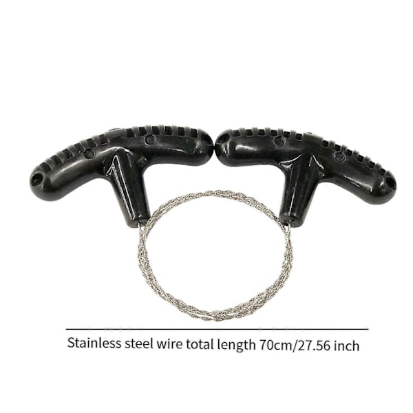 Rustfri ståltrådssav PVC-rørskæreværktøj til overlevelse, rejser og nødsituationer (FMY) black 70cm