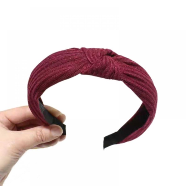 Pannband för kvinnor 2 förpackningar Tyg hårbandstillbehör Elastisk huvudinpackning Söta utomhushårtillbehör (röd och svart),wz-1840 (FMY)