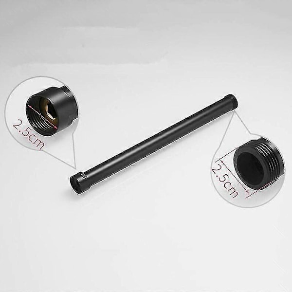 Svart Dusj Forlengelsesrør 30cm Lengde Dusjmikser Rør Messing Dusjrør Bad  (FMY) Black