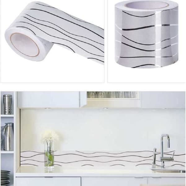 Självhäftande väggbård - Varumärke - Modell - Silver - PVC - 10 cm x 10 m (FMY)