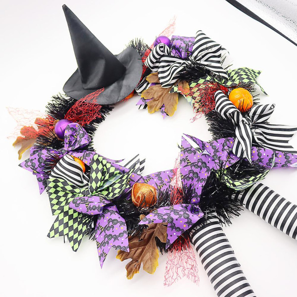 2023 Halloween Wreath Door Henging Wreath Skeleton Ghost Festival Anheng Dekorasjon Skrekkfest Ornament (FMY)