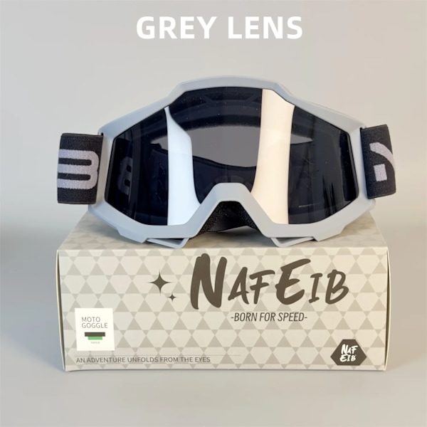 NAFEIB Motorcykelbriller N17 Motocross Cykelbriller Udendørs Off-Road Ski Sport MTB ATV Dirt Bike Racing Briller (FMY) GY-GREY