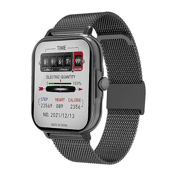 Samtal Smart Klocka Encoder Hd Röstassistent Blodtryck Puls Armband (FMY) Black