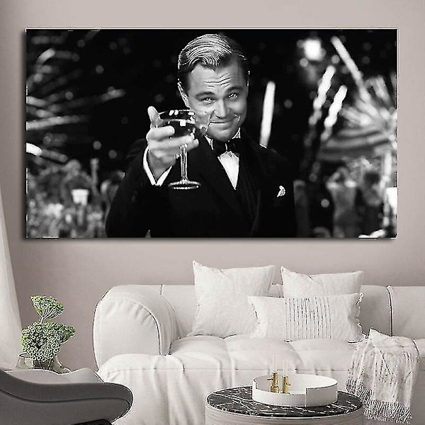 Poster Canvas Maleri The Great Gatsby Film Leonardo Dicaprio Væghængning Uden Ramme (FMY) 30x60cm
