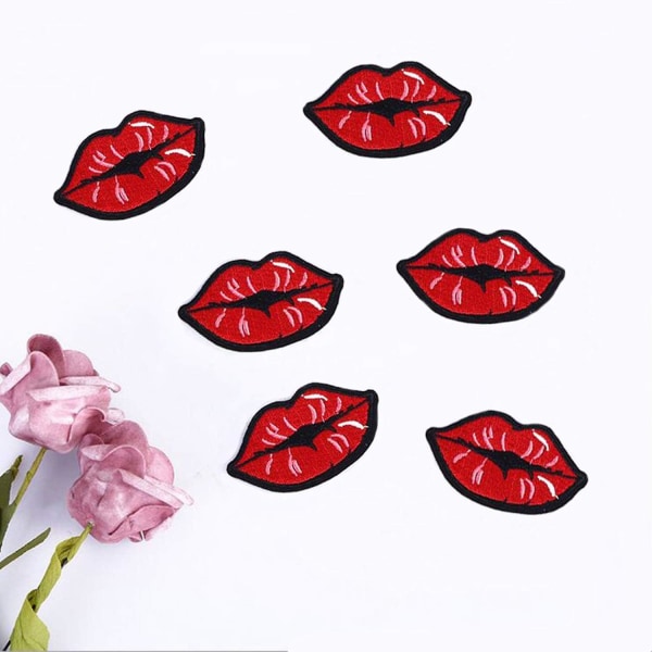 30 kpl Red Kiss Lips Brodeerattu paikka Silitys ompelussa Applikointi Tarrat Laastari Vaatteet Farkut Takit Hattulaukku Tee itse koristeet (FMY)
