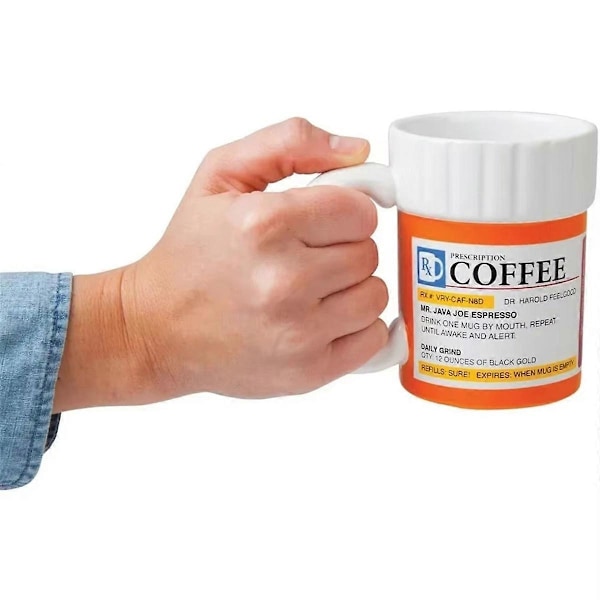 Keramisk kaffekop, medicinflaske-modelkrus, receptkaffekrus, keramisk pilleflaskekop, Uni (FMY) As Shown