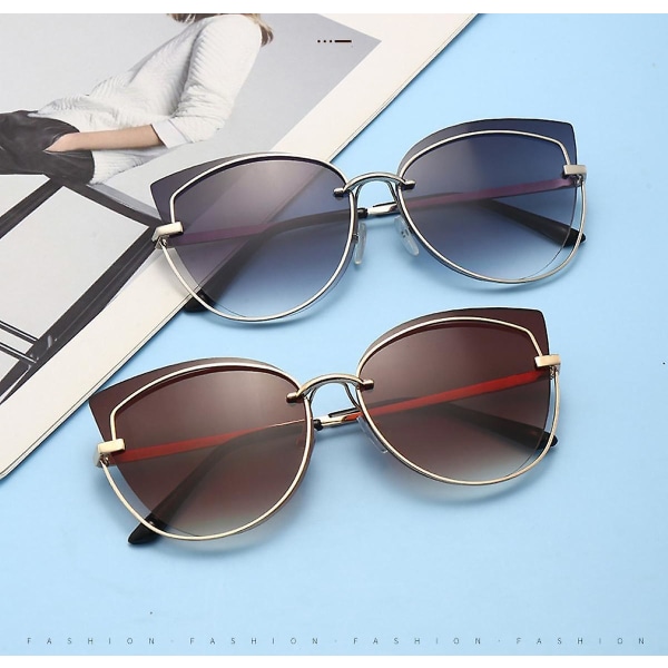 Cat Eye-solbriller for kvinner Motedesigner-stil speilglass (FMY)