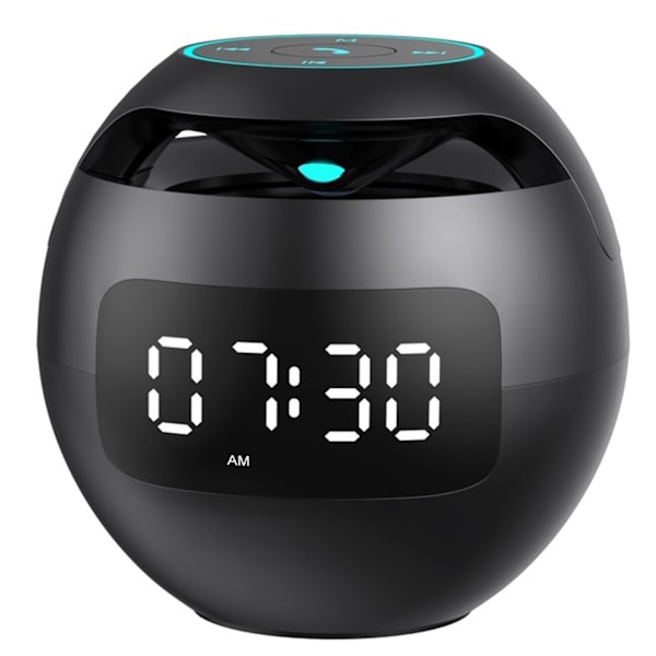 5.0 Bluetooth Trådløs Højttaler LED Digital Vækkeur FM Radio Musik MP3 Afspiller (FMY) black