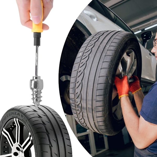 100 stk Spikernagler 9mm + 1 stk Borhylse, Bil SUV ATV Antislipp Spikernagler Hjul Dekk Snø T (FMY) silver