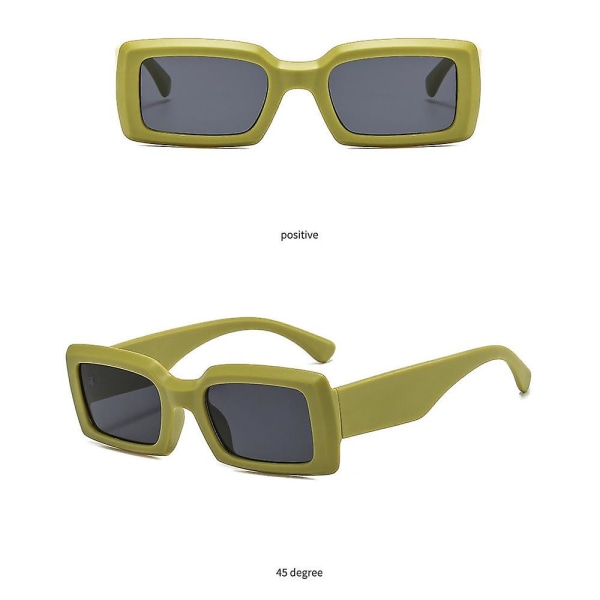 Wekity rektangel solbriller for kvinner Retro kjørebriller 90-talls vintage mote smal kvadratisk innfatning Uv400 beskyttelse (FMY)