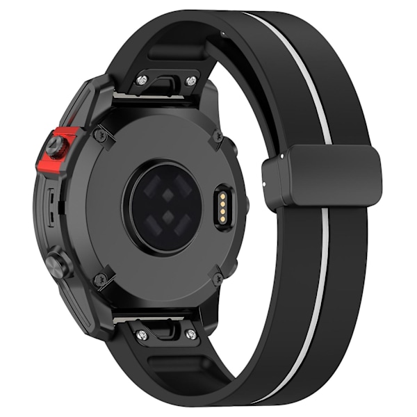 Urklokkebånd i svart spenne med dobbel farge for Garmin Tactix 7 Pro/Fenix 7X/6X/6X Pro/5X Plus 26 mm (FMY) Multicolor Style F Garmin Tactix 7 Pro