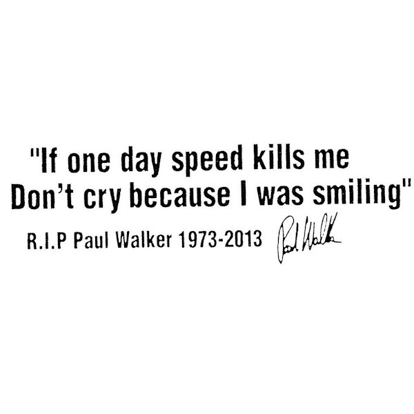 Paul Walker -lauseen heijastava auton korin ikkunatarra (FMY) Red