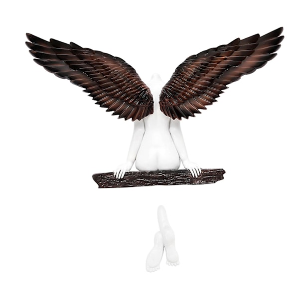 Hartsängelvingar Konst Staty Väggdekor DIY Skulptur Kaffefiguriner Dekor (FMY) Multicolor 20cm