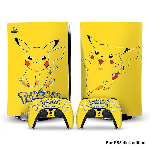 Playstation 5 Pikachu Anime Pokmon Ps5 Klistremerke og kontrollerklistremerker sett, ripebestandig (disk) - Snngv  (FMY)