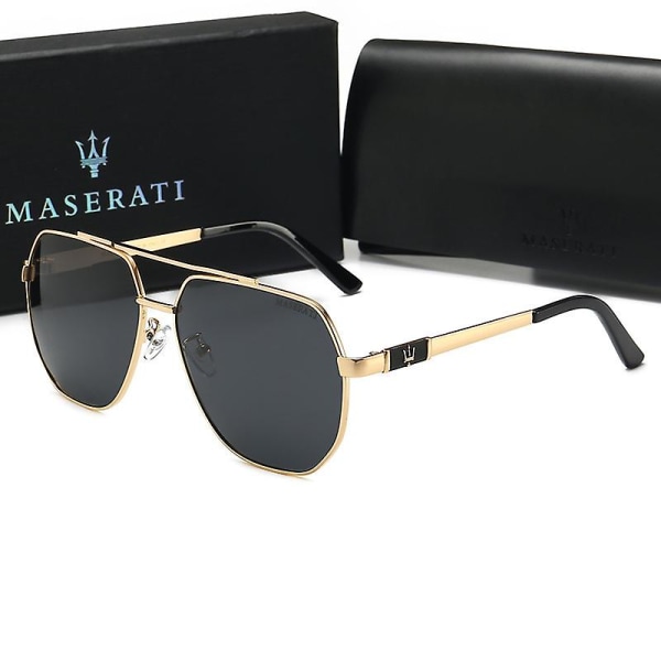 Nye solbriller Maserati store stel solbriller Maserati polariserede køreglas til mænd (FMY) black gold