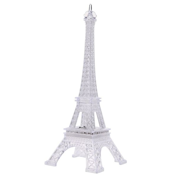 Värikäs Eiffel-tornin yövalo Pariisin tyylinen sisustus Led-lamppu Muoti Pöytä Makuuhuoneen Akryylivalo (FMY) As Shown