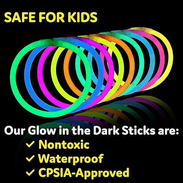 Festtillbehör 50-pack - 8 tum Glow In The Dark Lysstavar Festfavoriter, Glow Party Dekorationer, Neon Party Glow Halsband Och Glow Armband  (FMY)