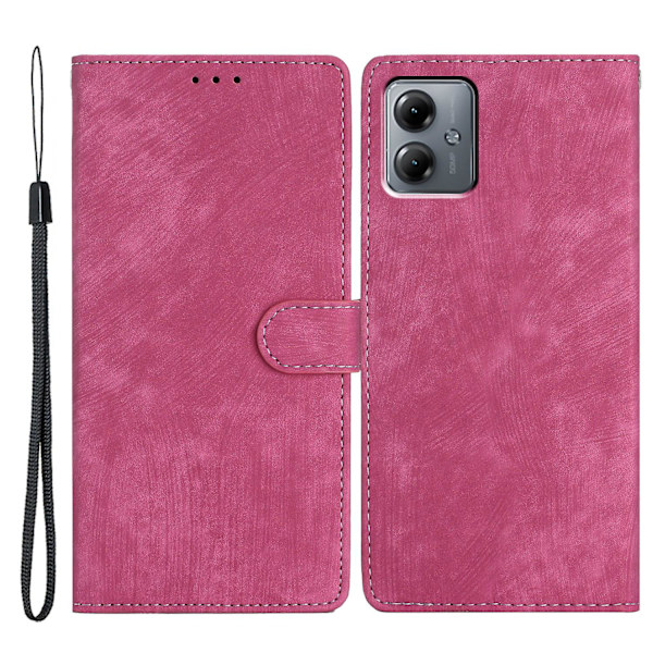 Väska för Motorola Moto G54 5G - Skinn-touch PU-läder Plånboksfodral med Stativ (FMY) Rose