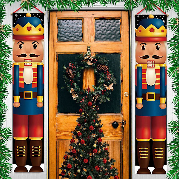 Nötkrackare Soldat Banner Juldörrgardin Glad Jul Dekoration För Hemmet 2023 Jul Navidad Natal Nyårsgåvor (FMY) 2