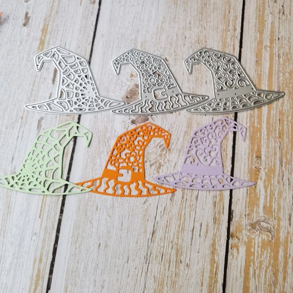 Halloween Dies Cuts Witch Hat Template Metal Cutting Stencils For Scrapbook Card Making Diy Hand Crafts Party Favors  (FMY)