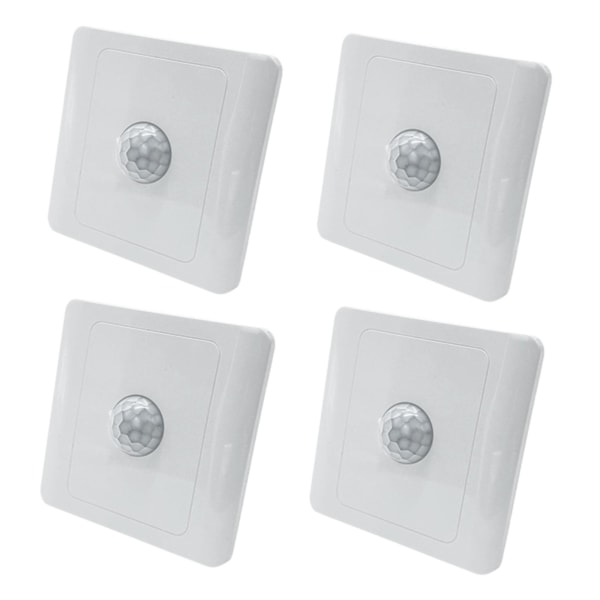 4x Pir Infraröd Rörelsesensorsbrytare 220v Auto Kontroll Led Lampbelysningsbrytare Smart Kroppsinduktion (FMY) white