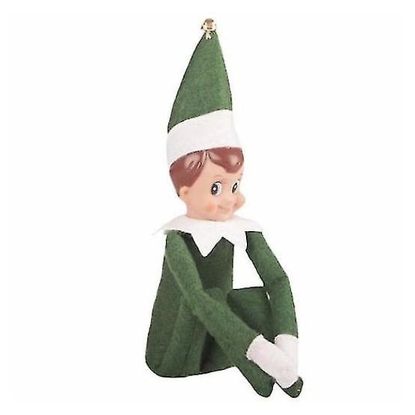 The Elf Doll juledekor Barnegave Overraskelse Plysj Leke Holiday Reideer Alves Rosa Røde farger (FMY) Green Clothes Boy