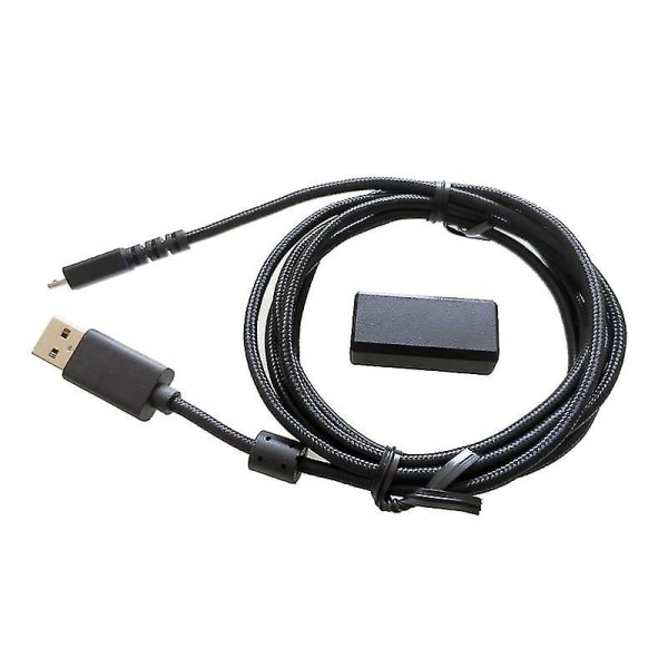 Erstatningsmus opladningskabel Sort flettet USB til mikro-adapter til Logitech G502 Lightspeed Wireless Gaming Mus- (FMY)