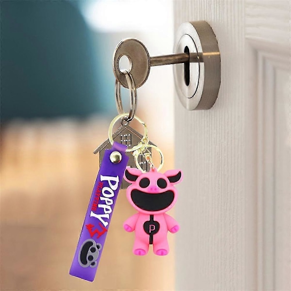Smiling Critters CatNap DogDay Figurer PVC Väskor Hängande Hänge Nyckelringar Födelsedag Julklappar (FMY) Pink