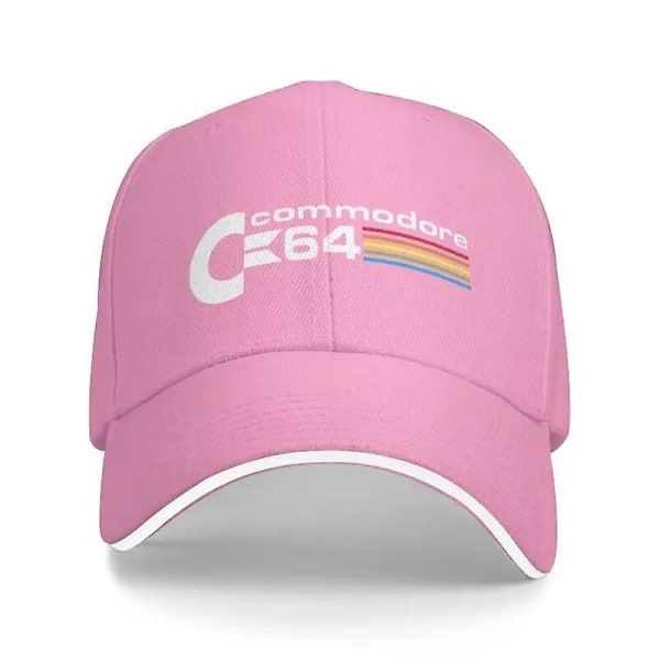 Punk Unisex Commodore 64 Baseball Cap Voksen C64 Amiga Datamaskin Justerbar Pappahatt for Menn Kvinner Solbeskyttelse  (FMY) Pink