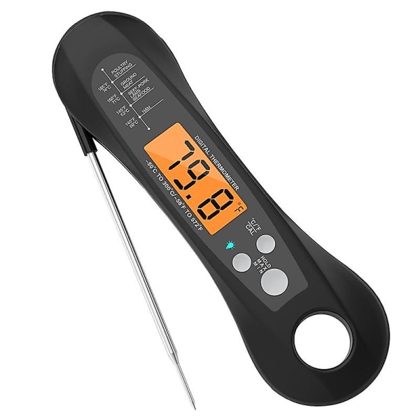 Øjeblikkelig læst kødtermometer Bbq Vandtæt ultrahurtig digital madvandmælktermometer til madlavning i udendørs køkken (FMY)