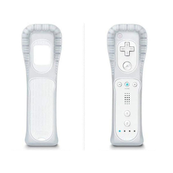 Ny Fjärrkontroll Kompatibel med Wii Wii U + Silikonfodral + Rem [Fri Frakt] (FMY) White