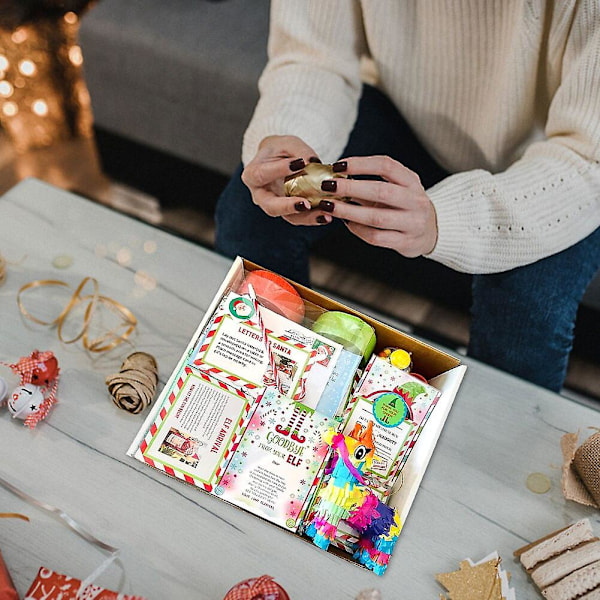 24 Dagar Jul 2022 Nya Roliga Elf-Aktiviteter Elf-Rekvisita Tomten på Hyllan Jul-Elf-Kit Jul-Aktiviteter Barnpresent (FMY) 12 days