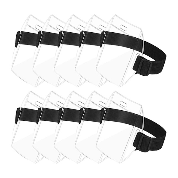 Armbandsfäste för ID-kort med justerbar spänne, universell storlek för arbetspass (10 st) (FMY)