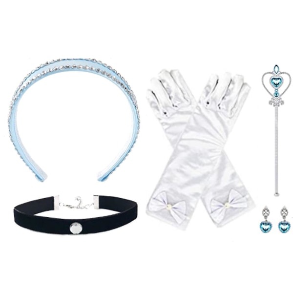 Princess Dress Up Party Accessoarer Princess Dress Up Set Girls Party Favor Set Crown Gloves Wand Kit (FMY)