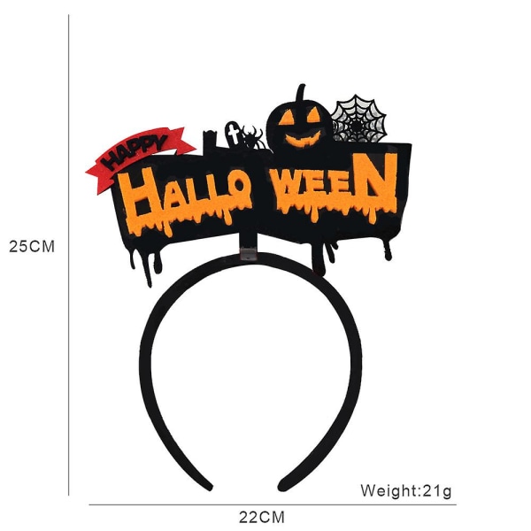 3-pack Halloween-hodebånd-dekorasjonsrekvisitter Bar Festdekorasjonsutstyr Halloween-hodebånd-hodeplagg (u-stil),wz-1699 (FMY)