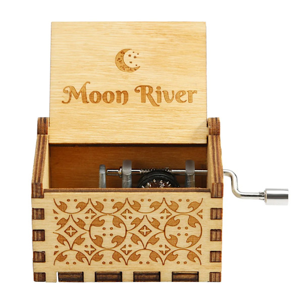 Burgunder Musikboks Roterende Urværk Romantisk Roterende Danser Plastik Metal Smykkeskrin Ingen Elektricitet Til Fødselsdagsgaver (FMY) Moon Rive