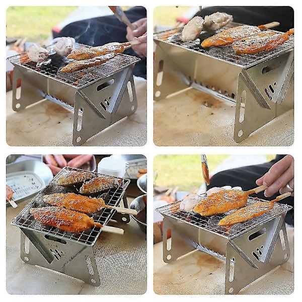 Hopfällbar Portabel Grill för Camping - Lättviktigt Utomhuskök (Vikbar Design) g2025041000159 (FMY) Mini Grill