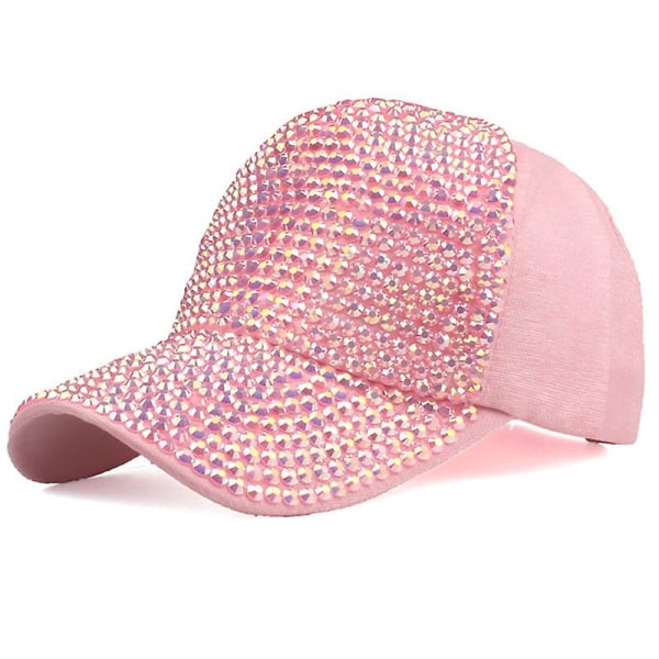 Rhinestone Sequin Cap Baseball Cap Solhatt Diamant Bling Hat Søt Kul Sommer  (FMY) Silver one size