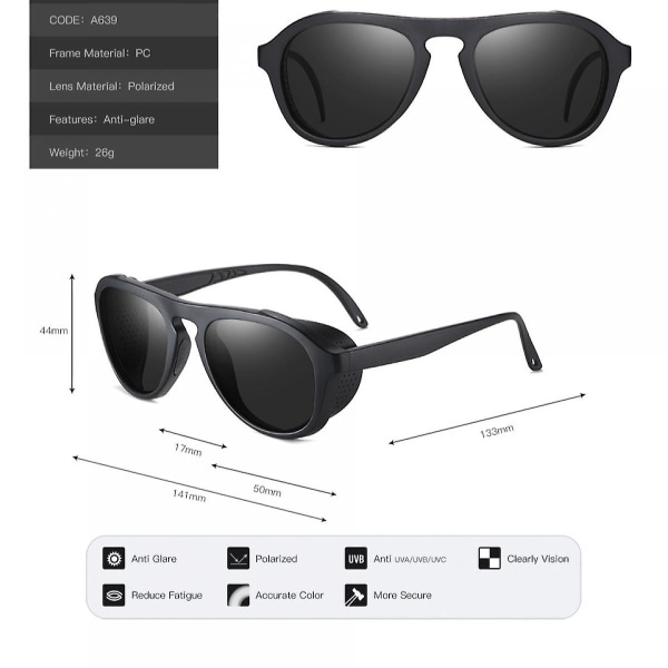 Polariserte solbriller for menn og kvinner Uv400 Protection Sports Classic Retro (FMY)