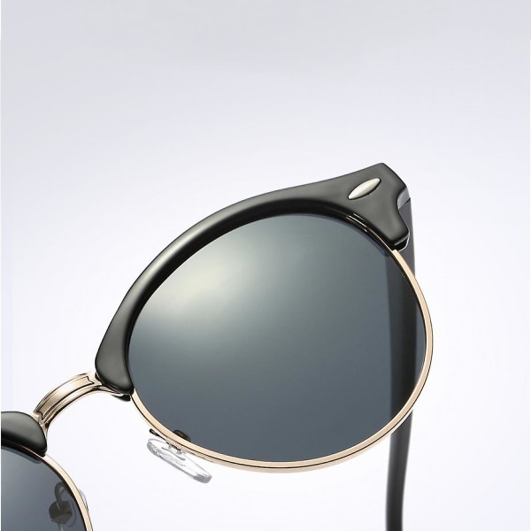 Runde solbriller | Polarisert UV-beskyttelse | Fargerike speilsolbriller for kvinner | Retrodesigner (FMY)