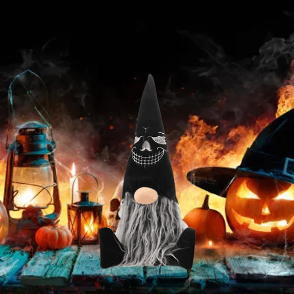 Halloween-kääpiö Käsintehty Tomte Ruotsalainen Kääpiö Istumassa Nisse Skandinaavinen Kääpiö (FMY) Orange