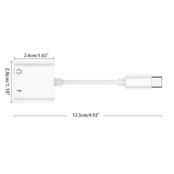 Hörlursadapter Dac USB, Laddare 2 i 1 Typ C, Aux Converter (FMY)