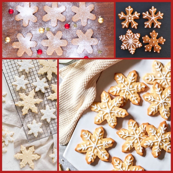 6-delers Snowflake Cookie Cutters i rustfritt stål bakesett (FMY)